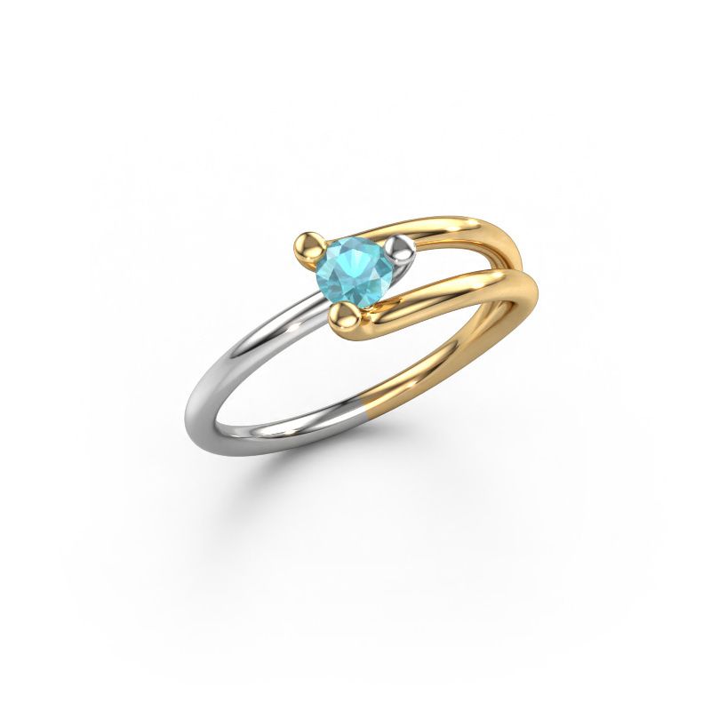 Ring Roosmarijn 585 gold blue topaz 3.7 mm