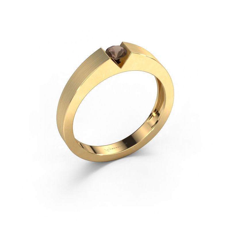 Engagement ring Lizzy 1 585 gold smokey quartz 3.7 mm