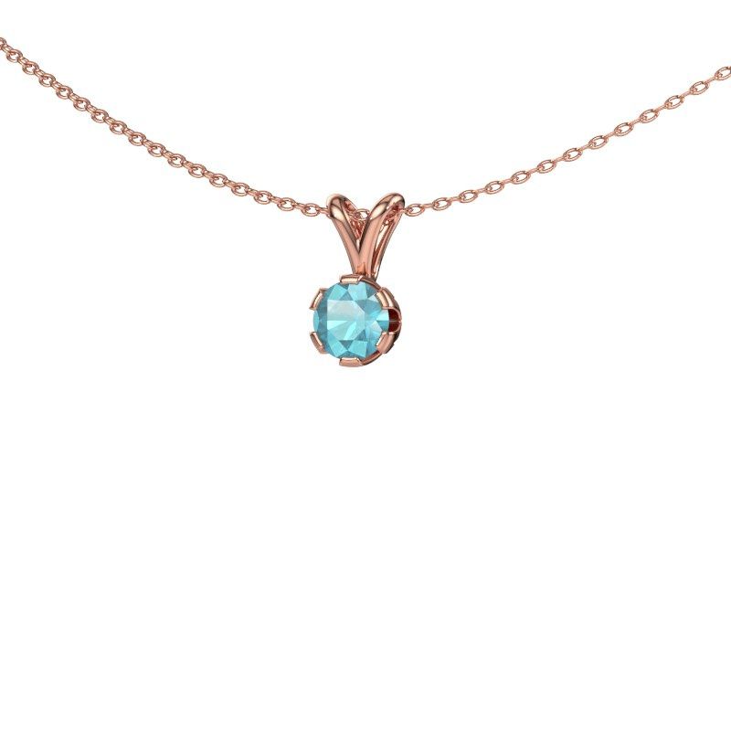 Anhänger Julia 585 Roségold Blau Topas 5 mm
