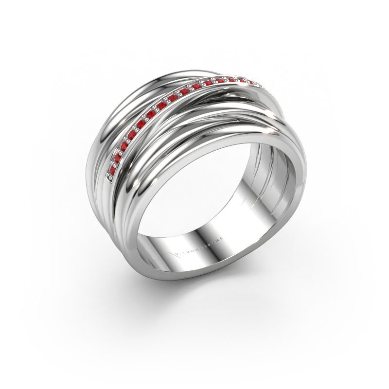 Ring Fien 585 white gold ruby 1 mm