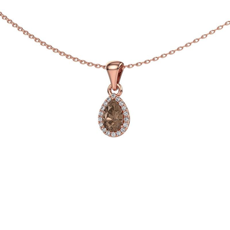 Pendentif Seline per 585 or rose diamant brun 0.45 crt