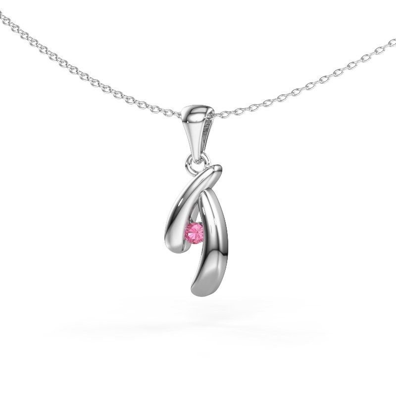 Anhänger Jinke 585 Weißgold Pink Saphir 2.5 mm