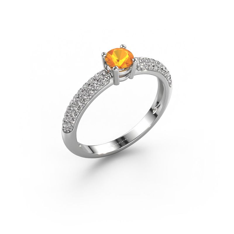 Verlobungsring Marjan 585 Weißgold Citrin 4.2 mm