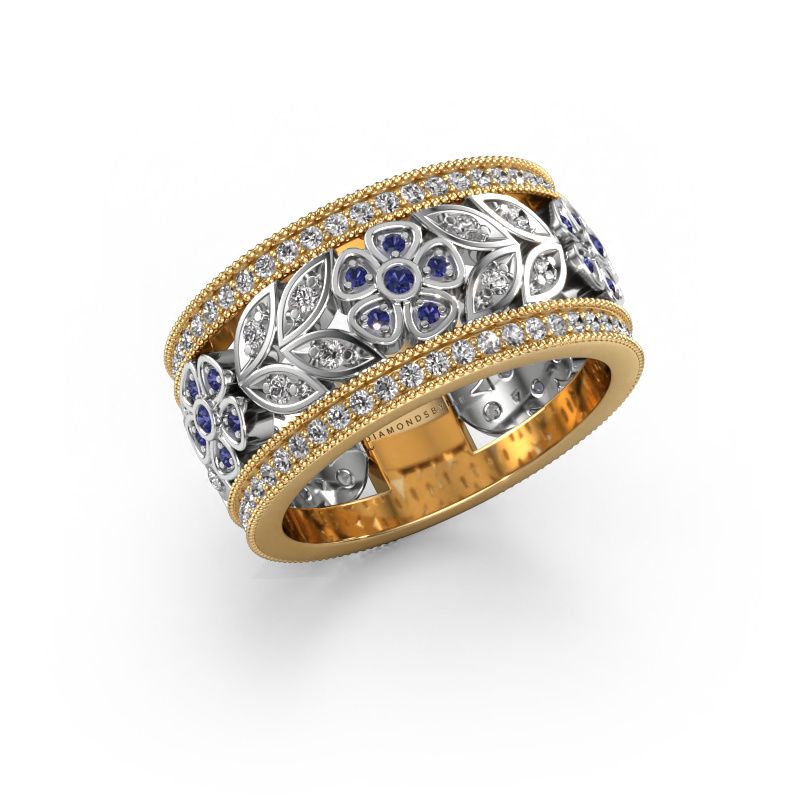 Ring Elanor 585 gold sapphire 1 mm