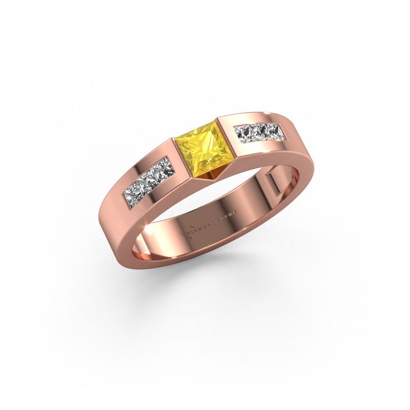 Verlobungsring Arlena 2 585 Roségold Gelb Saphir 4 mm
