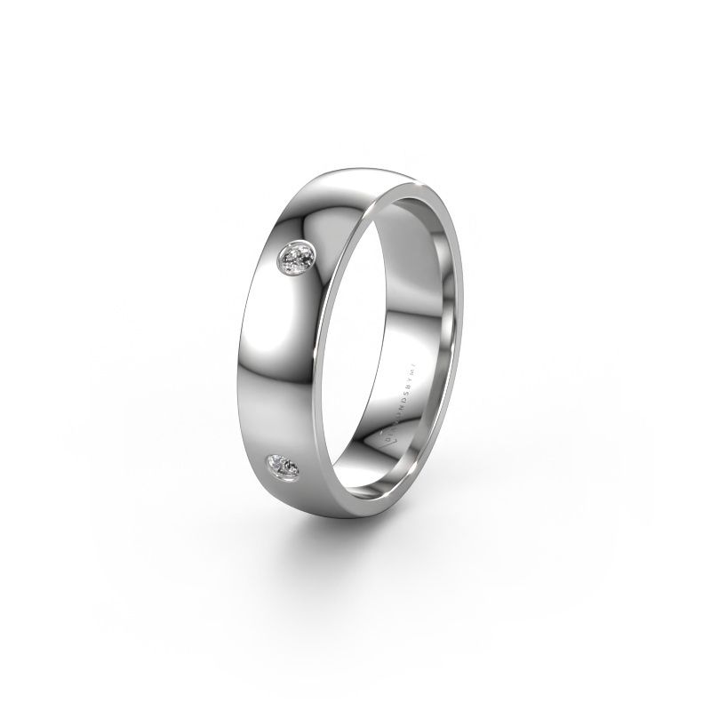 Bague de mariage WH0104L25AP 585 or blanc diamant 0.30 crt ±5x1.7 mm