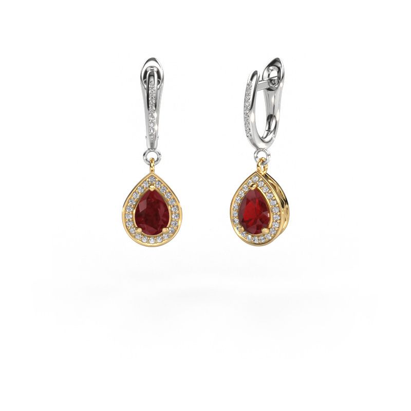 Pendants d'oreilles Ginger 2 585 or jaune rubis 7x5 mm