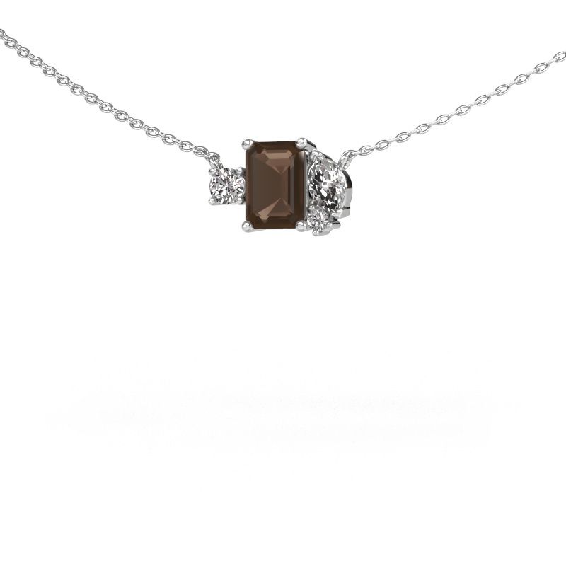 Pendant Frauke EME 950 platinum smokey quartz 7x5 mm