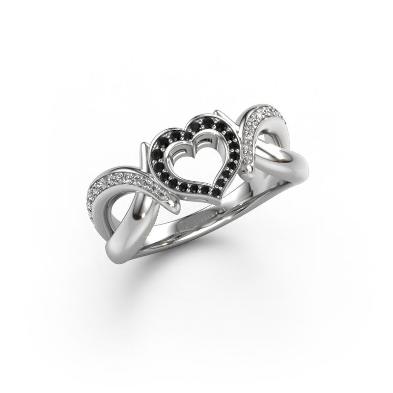 Ring Earlie 2 950 Platin Schwarz Diamant 0.259 crt