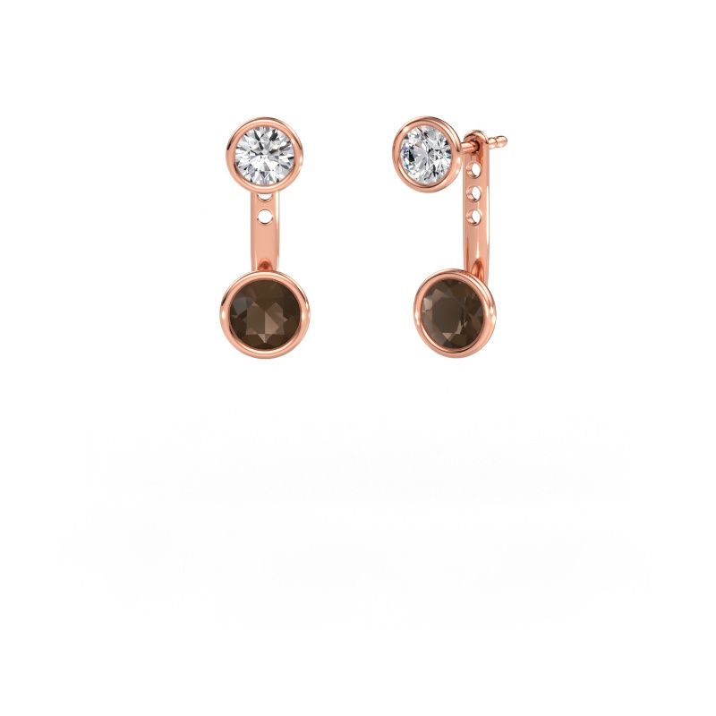 Earrings Halle 585 rose gold smokey quartz 6 mm