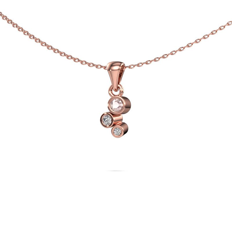 Pendant Tessa 585 rose gold morganite champagne 2.5 mm