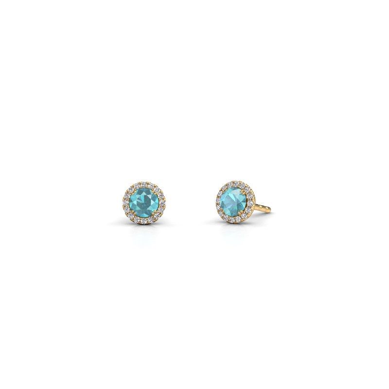 Image of Earrings seline rnd<br/>585 gold<br/>Blue topaz 4 mm