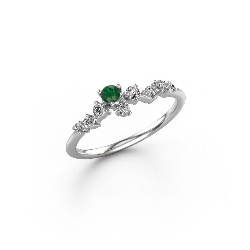 Ring Lexi 585 white gold emerald 2.8 mm