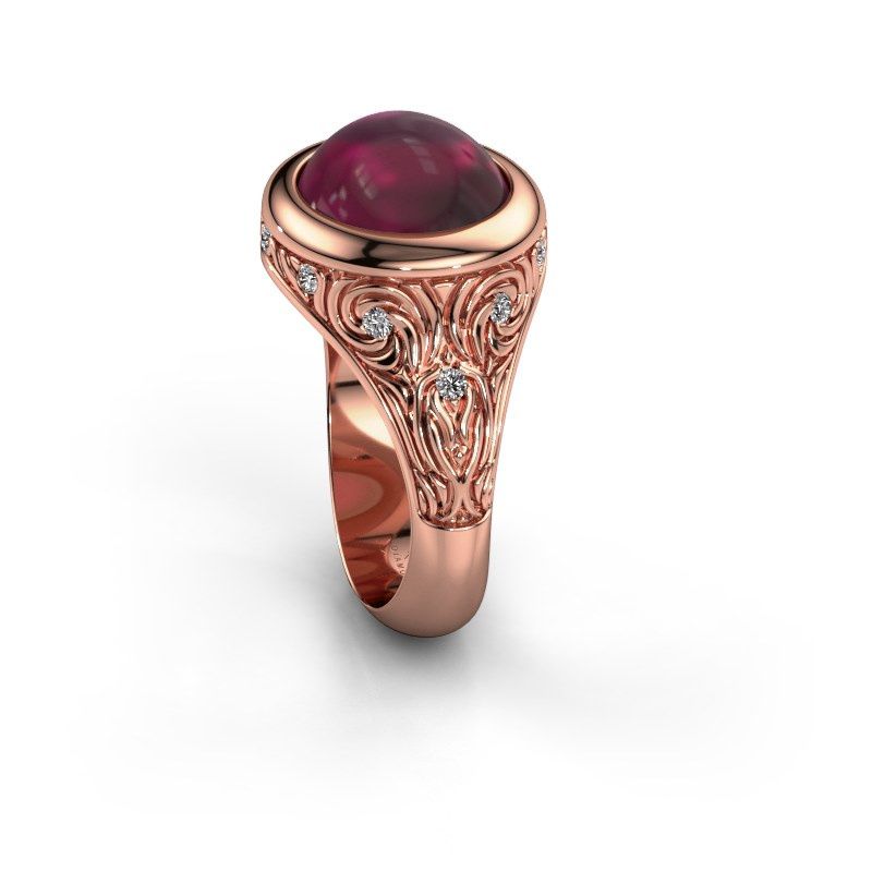 Afbeelding van Ring Natacha<br/>585 rosé goud<br/>Rhodoliet 12x10 mm