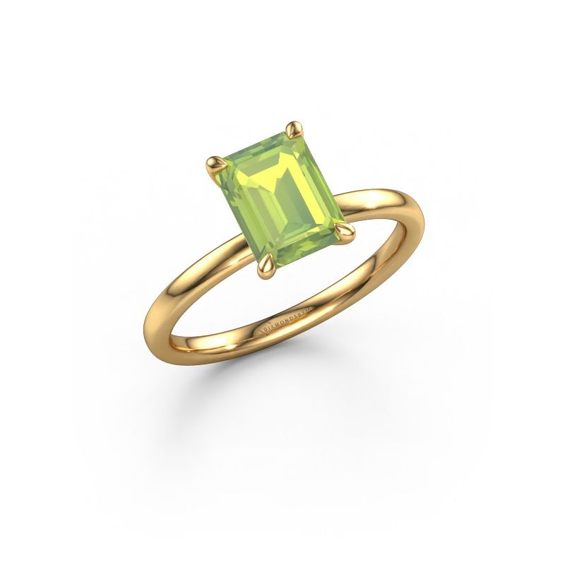 Engagement ring Crystal EME 1 585 gold peridot 8x6 mm
