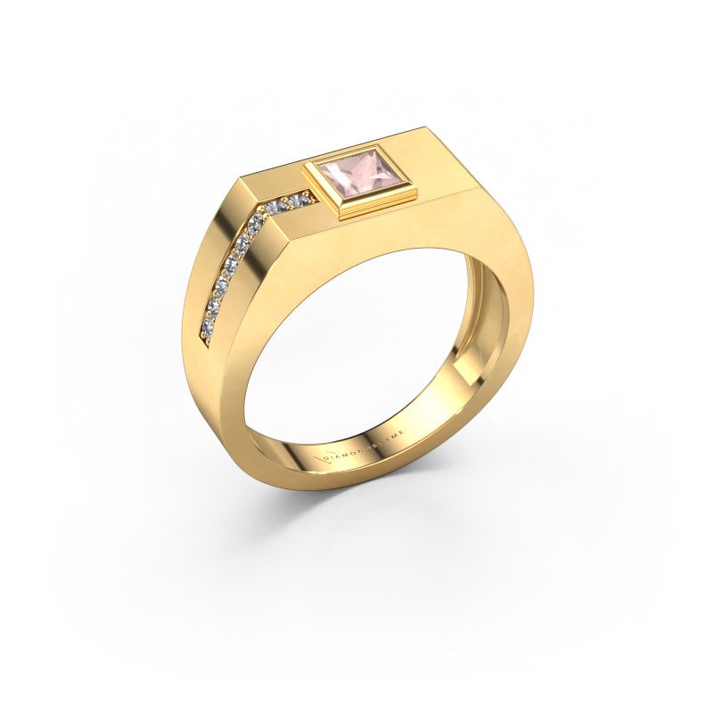 Men's ring Robertus 1 585 gold morganite champagne 4 mm