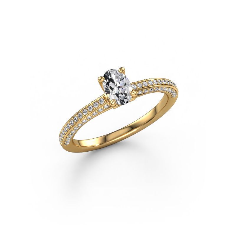 Engagement ring Elenore ovl 585 gold lab grown diamond 0.40 crt