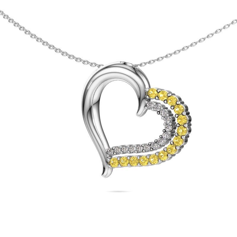 Halskette Kandace 585 Weißgold Gelb Saphir 1.9 mm