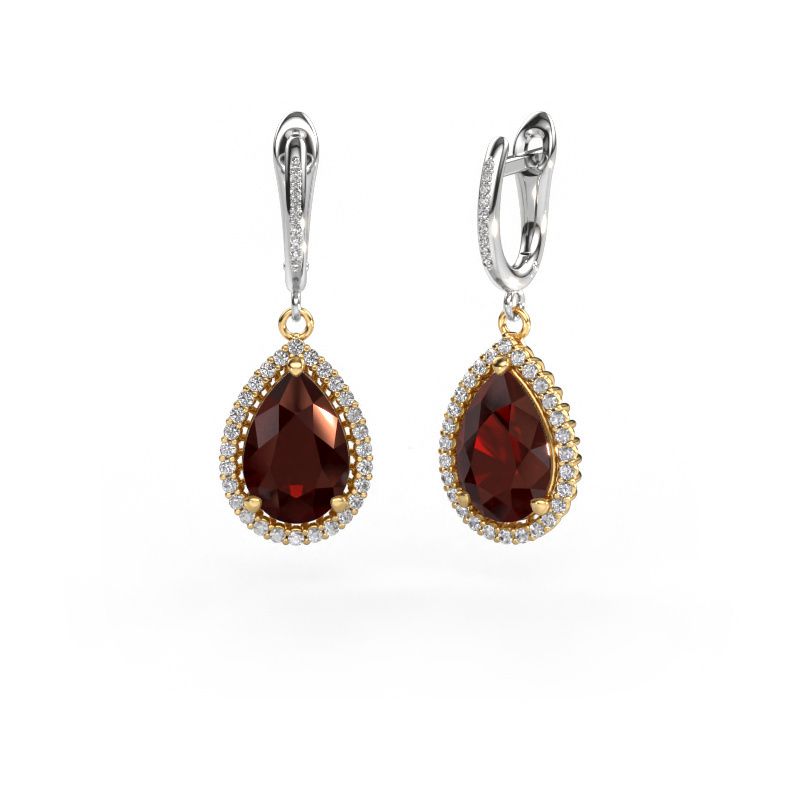 Pendants d'oreilles Tilly per 4 585 or jaune grenat 12x8 mm