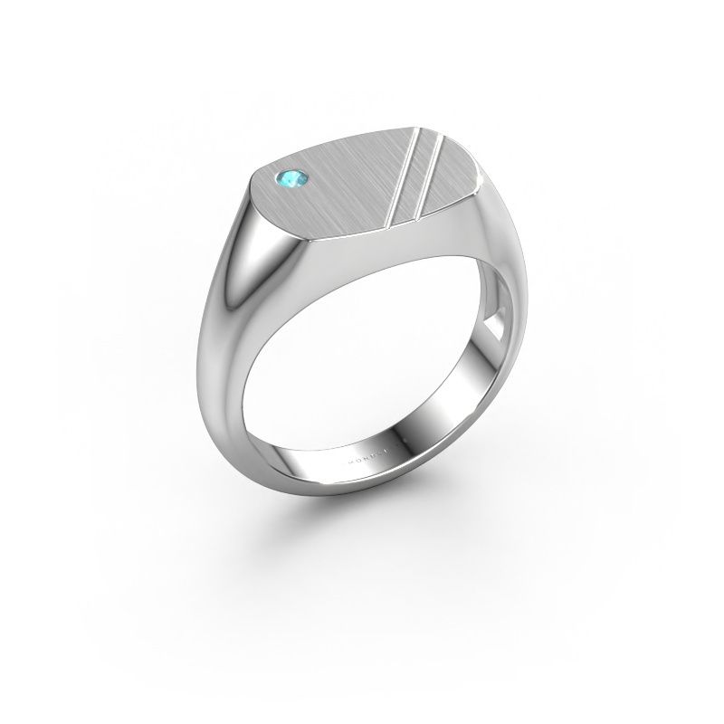 Men's ring Bram 2 950 platinum blue topaz 2 mm