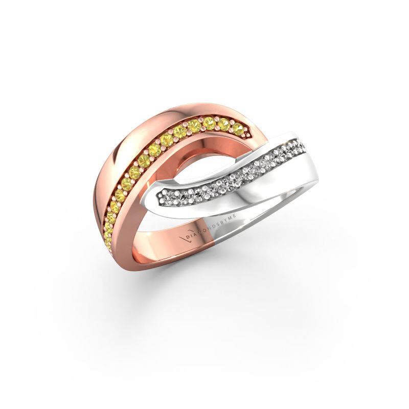 Ring Sharita 585 rosé goud gele saffier 1.2 mm