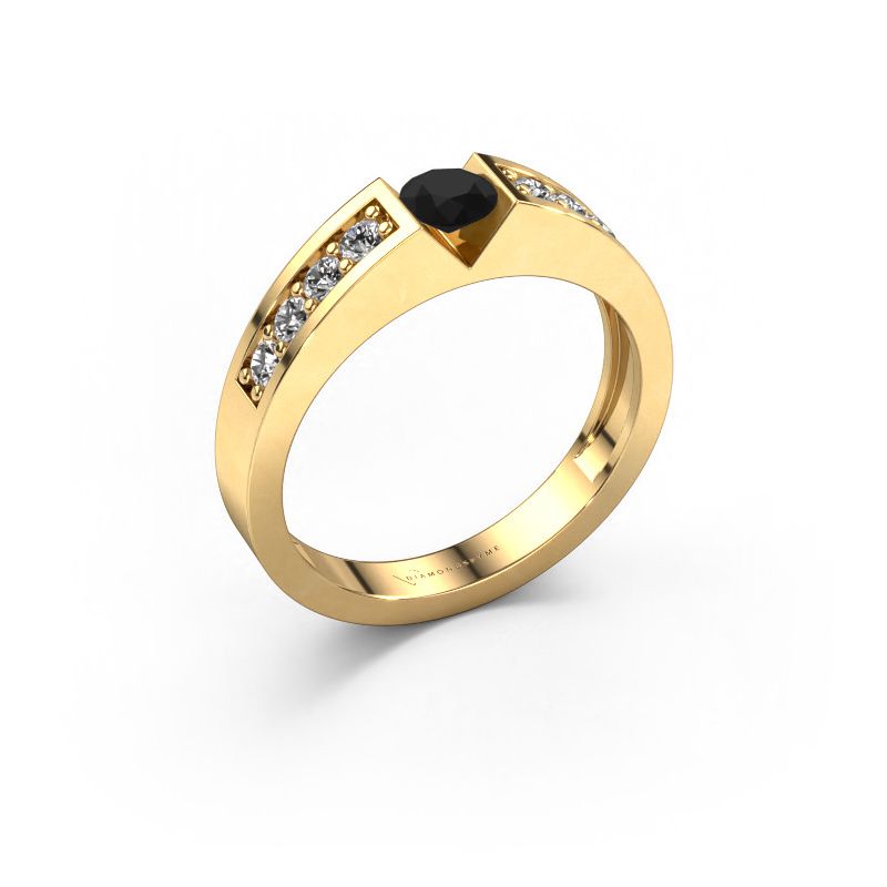 Engagement ring Lizzy 2 585 gold black diamond 0.36 crt