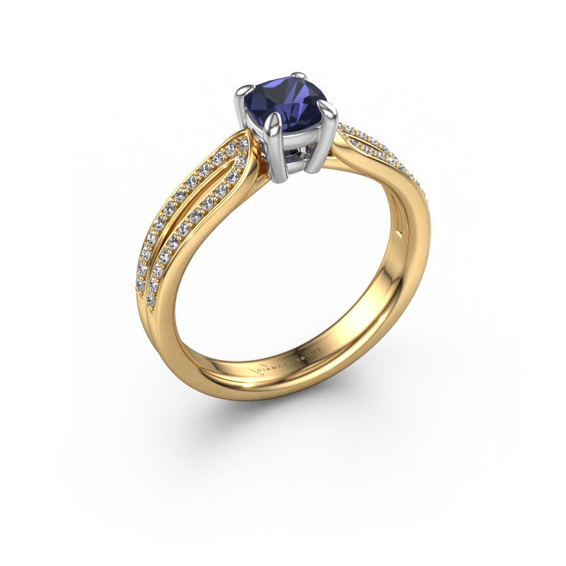 Bague de fiançailles Antonia cus 2 585 or jaune saphir 5 mm