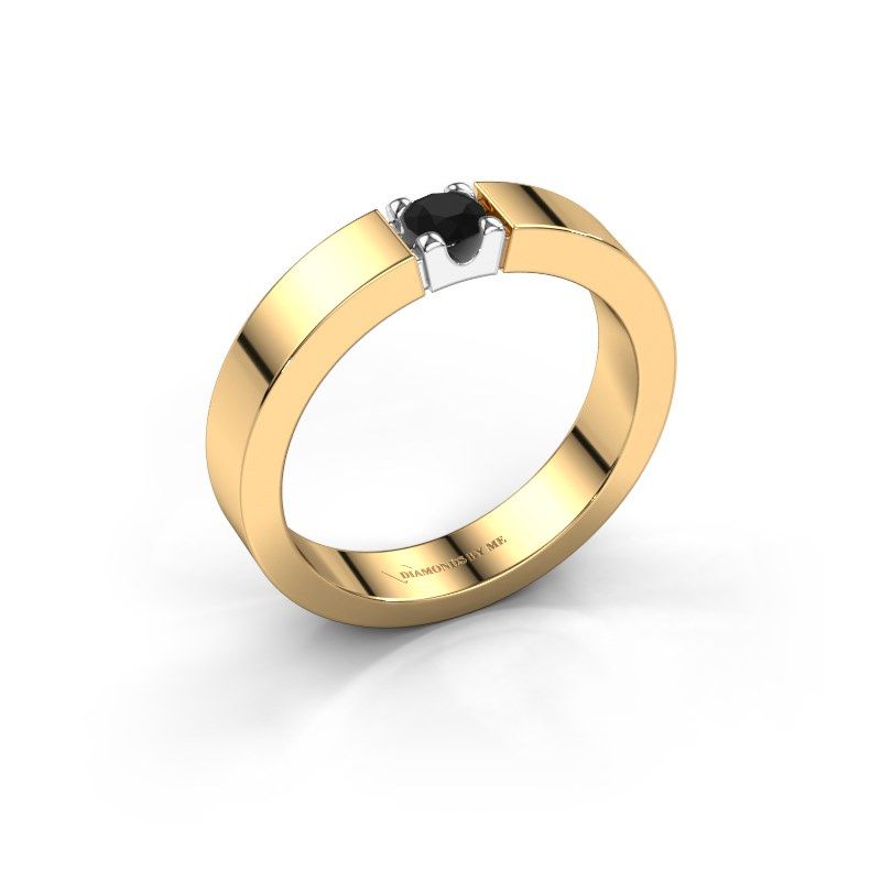 Afbeelding van Ring Dana 1 585 goud zwarte diamant 0.24 crt