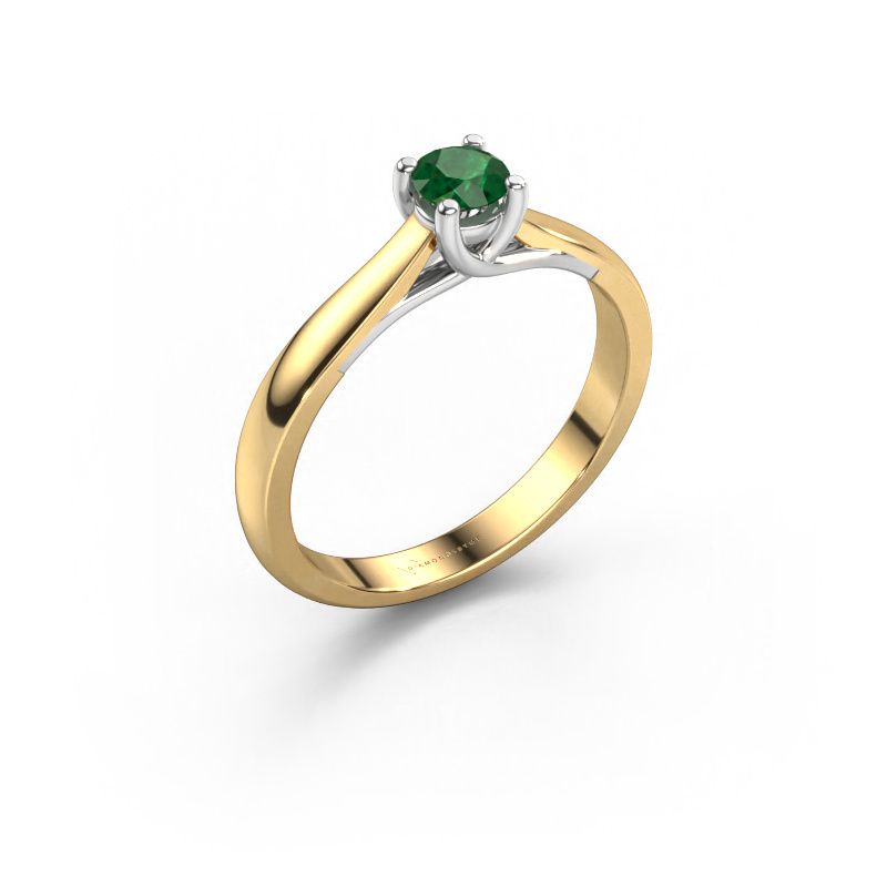 Engagement ring Mia 1 585 gold emerald 4 mm