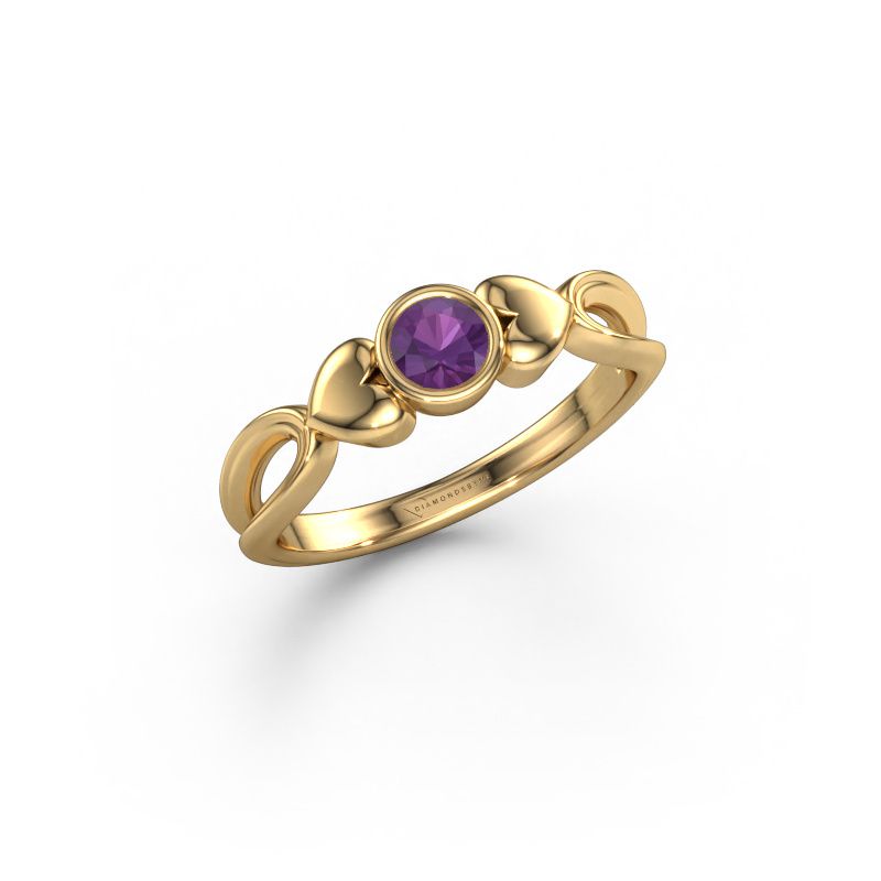 Ring Lorrine 585 goud amethist 4 mm