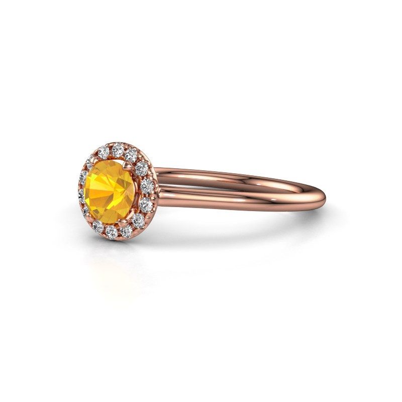 Image of Engagement ring seline rnd 1<br/>585 rose gold<br/>Citrin 5 mm