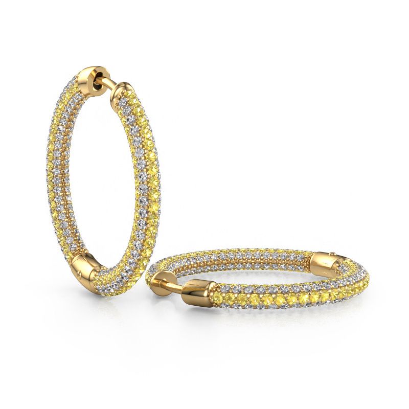 Hoop earrings Hope 20mm 585 gold yellow sapphire 1 mm