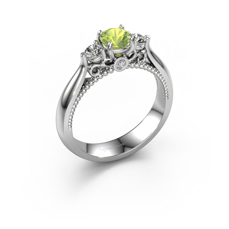 Verlobungsring Tiffani 950 Platin Peridot 5 mm