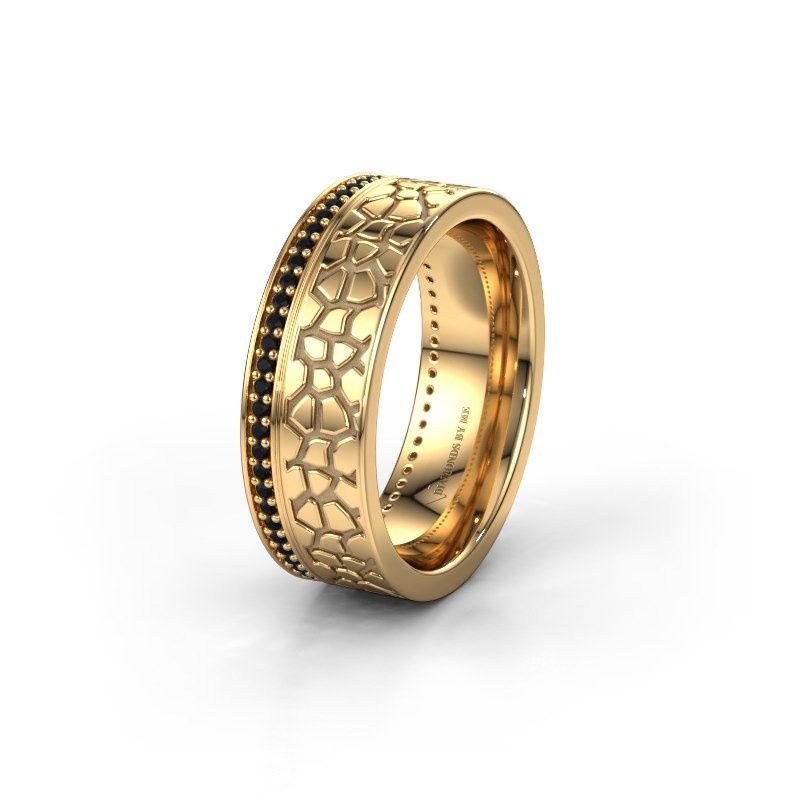 Image of Wedding ring WH2070L17C<br/>585 gold ±7x2.2 mm<br/>Black diamond