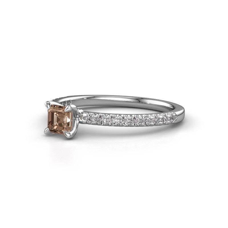 Image de Bague de fiançailles Crystal ASS 2 585 or blanc diamant brun 0.680 crt