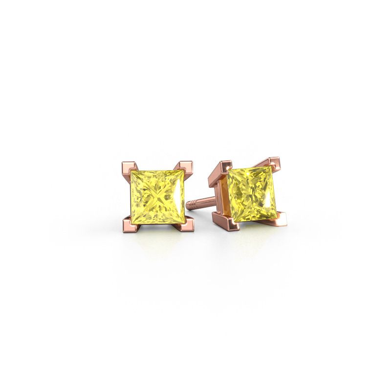 Ohrsteckers Ariane 585 Roségold gelber Labor Diamant 5 mm