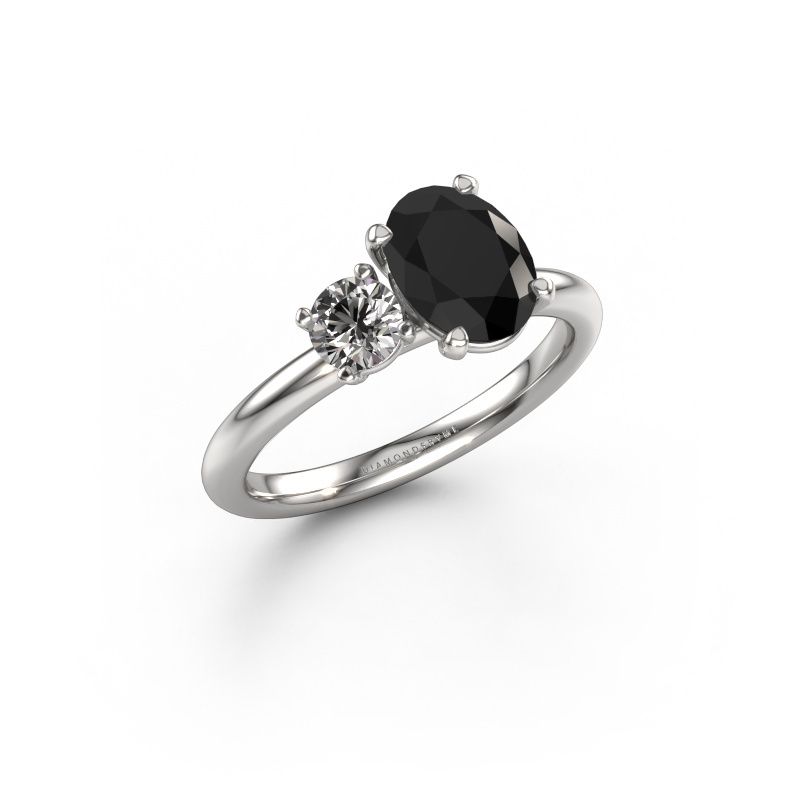 Verlobungsring Toi et Moi OVL-RND 950 Platin Schwarz Diamant 1.95 crt