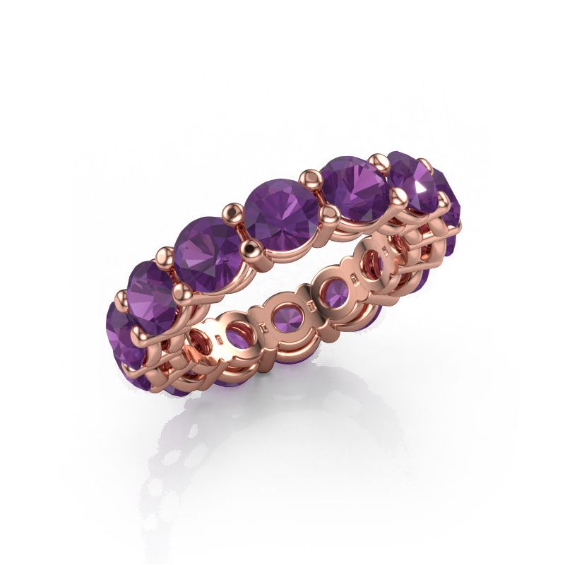 Bague superposable Michelle full 4.7 585 or rose améthyste 4.7 mm