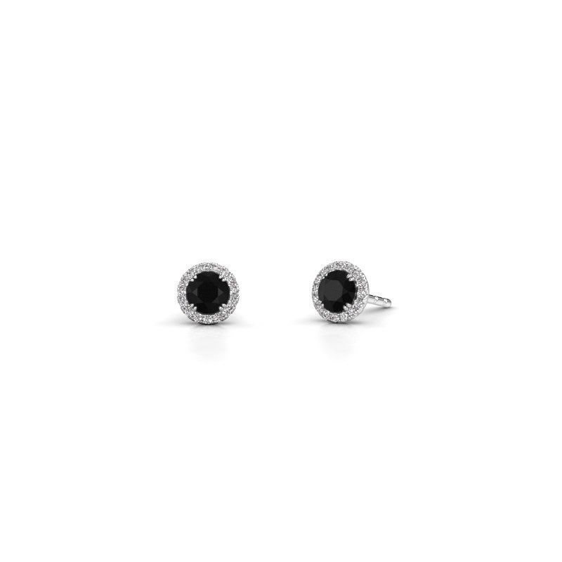 Image of Earrings Seline rnd 950 platinum black diamond 0.74 crt