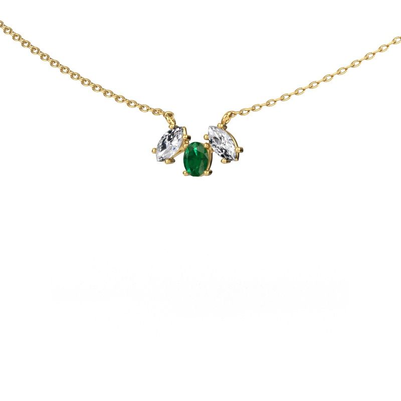 Kette Rachal 585 Gold Smaragd 4x3 mm