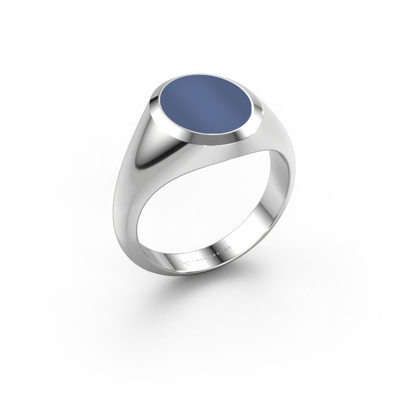 Siegelring Herman 2 950 Platin Blau Lagenstein 12x10 mm