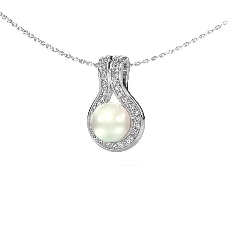 Pendentif Noriko 950 platine perle blanche 6 mm