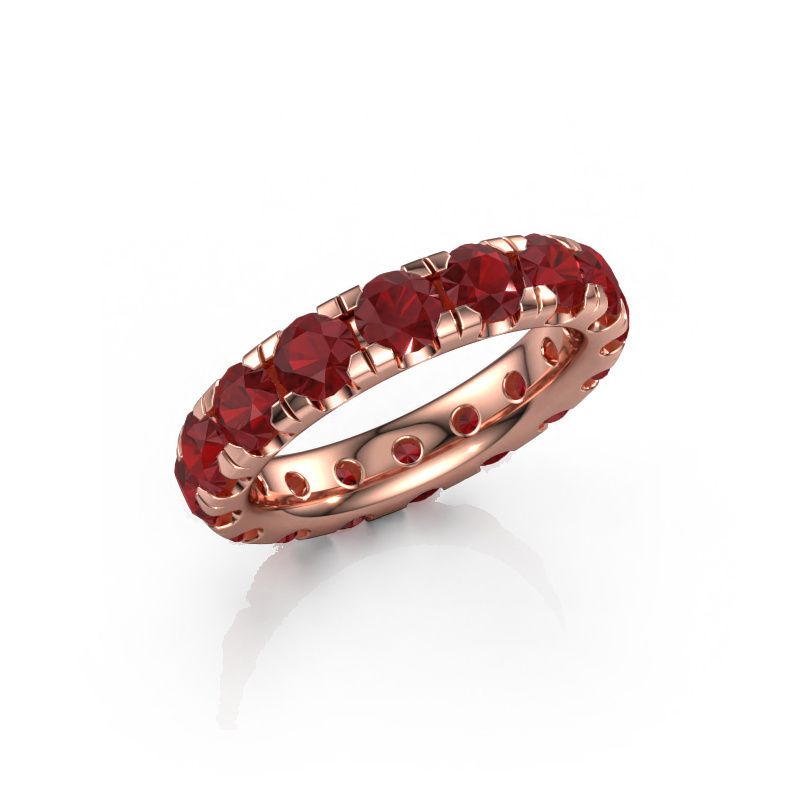 Stackable ring Jackie 4.0 585 rose gold ruby 4 mm