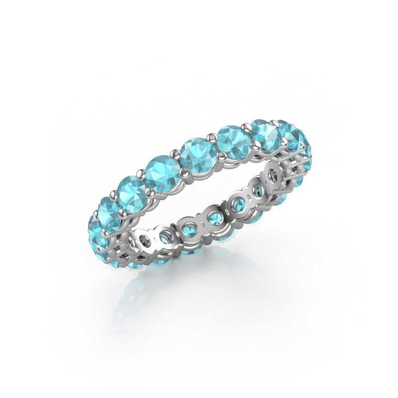 Image of Stackable ring Michelle full 3.4 585 white gold blue topaz 3.4 mm