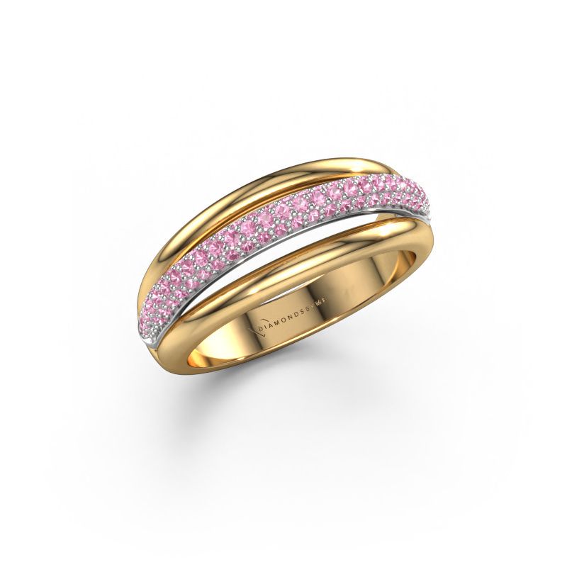 Ring Paris 585 gold pink sapphire 1 mm