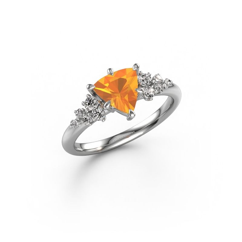 Bague de fiançailles Royce TRI 950 platine citrine 7 mm