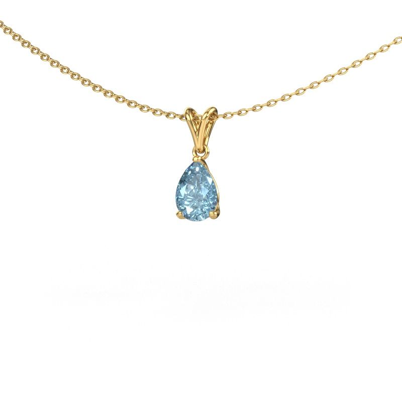 Pendant Sam PER 585 gold blue lab grown diamond 7x5 mm