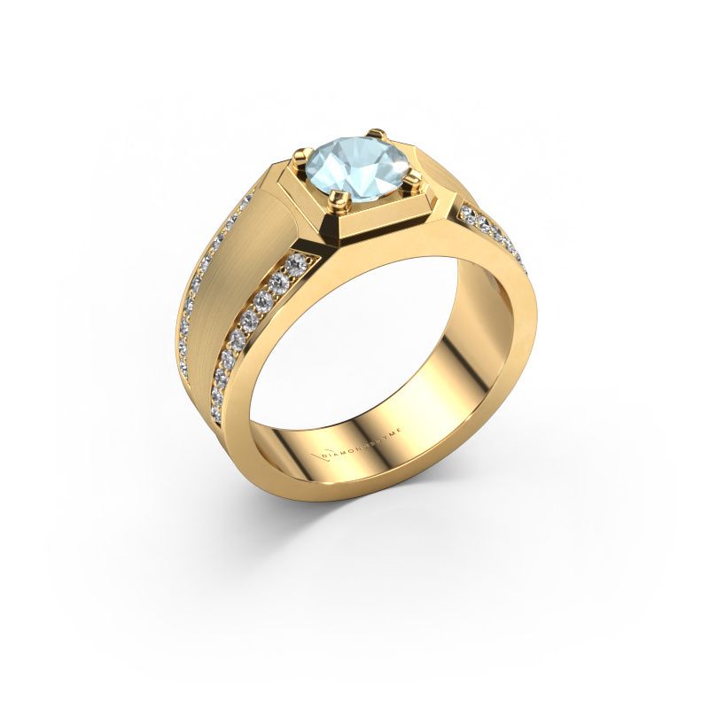 Men's ring Maarten 585 gold aquamarine 6.5 mm