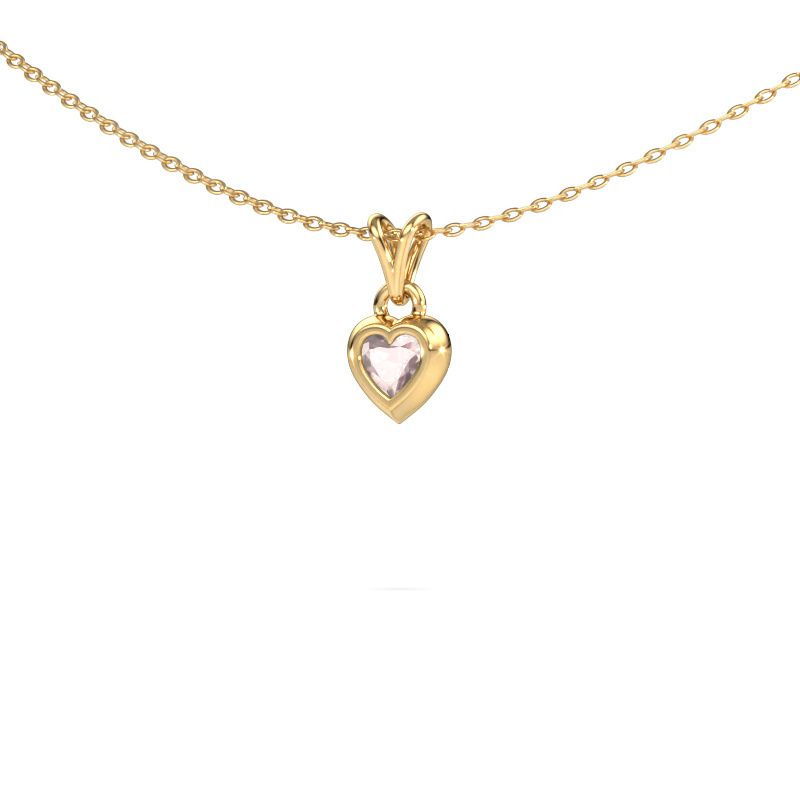 Pendant Charlotte Heart 585 gold morganite champagne 4 mm