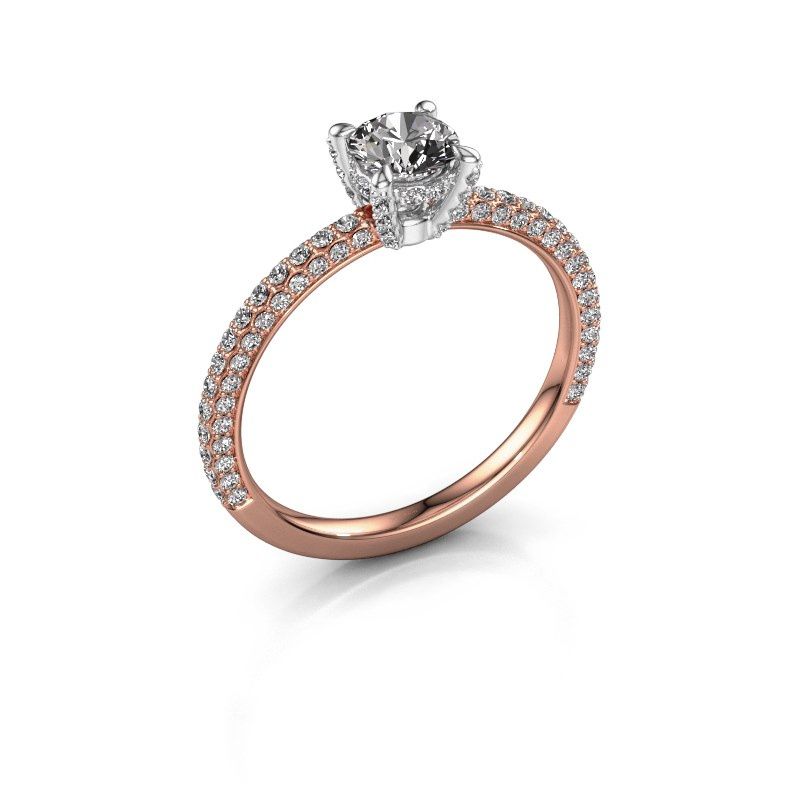 Image of Engagement ring saskia rnd 2<br/>585 rose gold<br/>Diamond 1.092 crt
